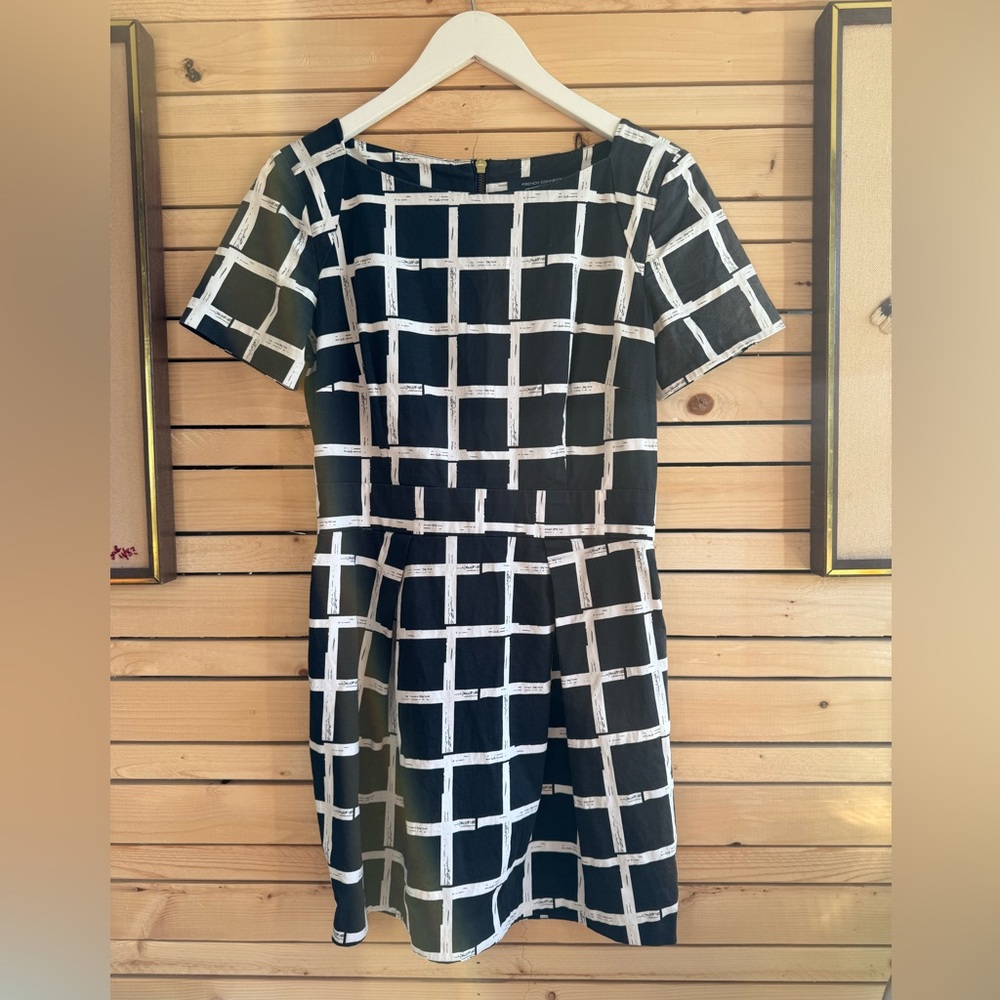 French Connection Black and White Checkered Mini Dress